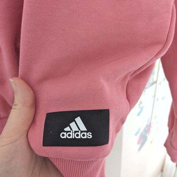 ADIDAS pink logo long hoodie pastel pink XS K1 - Picture 7 of 14